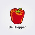 Bell Pepper Vegetable Illustration Icon - Vector Design Elements - Hand drawn Royalty Free Stock Photo