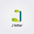 J Letter Icon Single Isolated Logo Brand Corporate Identity Various Colors Template Vector Monogram Emblem Illustration Background