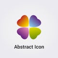 Abstract Icon Logo Design Primary Shapes Triangle Star Circle Clover Ribbon Communications Rainbow Colors Vector
