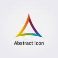 Abstract Icon Logo Design Primary Shapes Triangle Star Circle Clover Ribbon Communications Rainbow Colors Vector