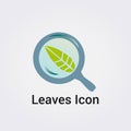 Icon Nature Foliage, Leaves and Environment Design Blue Green Colors Logo Green Ecology Recycling Garde Royalty Free Stock Photo