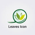 Icon Nature Foliage, Leaves and Environment Design Blue Green Colors Logo Green Ecology Recycling Garde Royalty Free Stock Photo