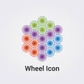 Wheel Icon Flower of Life Destiny Fate Logo Dharma Chakra Symbol Round Circle Infinity Vector Illustration Royalty Free Stock Photo