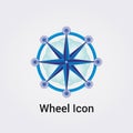 Wheel Icon Flower of Life Destiny Fate Logo Dharma Chakra Symbol Round Circle Infinity Vector Illustration Royalty Free Stock Photo