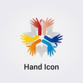 Spirituality Icon Meditation Hands Solidarity Friends Relationship Love Care Light Logo Symbol Vector Illustration Element Royalty Free Stock Photo