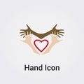 Spirituality Icon Meditation Hands Solidarity Heart Love Care Light Logo Symbol Vector Illustration Element Royalty Free Stock Photo