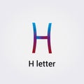 H Letter Icon Design Single Isolated Logo Design Brand Corporate Identity Rainbow Colors Template Vector Monogram Illustration