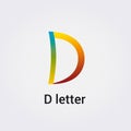 D Letter Icon Design Single Isolated Logo Design Brand Corporate Identity Rainbow Colors Template Vector Monogram Illustration