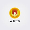 W Letter Icon Design Isolated Logo Brand Corporate Identity Various Colors Template Vector Monogram Emblem Illustration Royalty Free Stock Photo