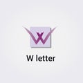 W Letter Icon Design Isolated Logo Brand Corporate Identity Various Colors Template Vector Monogram Emblem Illustration