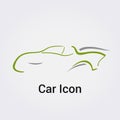 Car Vehicle Icon Illustration Drawing Vector - Dynamic silhouette - Isolated - Modern Design Royalty Free Stock Photo