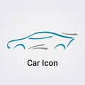 Car Vehicle Icon Illustration Drawing Vector - Dynamic silhouette - Isolated - Modern Design Royalty Free Stock Photo