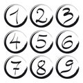 Set of Icons and Logo Elements Numbers Digits 1 to 9 Vector Royalty Free Stock Photo