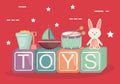 Alphabetic blocks with baby toys