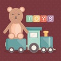 Alphabetic blocks with baby toys