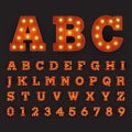 Alphabetic font carnival style with large round bulbs