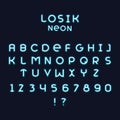 Losik neon font. Royalty Free Stock Photo