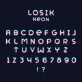 Losik neon font. Royalty Free Stock Photo