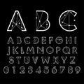 Alphabetic fonts and numbers Royalty Free Stock Photo