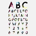 Alphabetic fonts and numbers Royalty Free Stock Photo