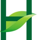 Alphabetic green color logo design for a herbal product company and for plant nursery business