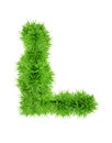 ALPHABETIC GREEN LEAF LETTER, A TO Z , LETTER L Q 3D ILLUSTRATION