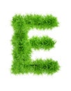 ALPHABETIC GREEN LEAF LETTER, A TO Z , LETTER E, 3D ILLUSTRATION