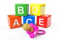 Alphabetical blocks and pacifier Royalty Free Stock Photo