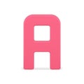 Alphabetical letter A 3d icon. Red symbol for volumetric typography