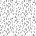 Alphabetical vector seamless pattern, abc black and white pattern