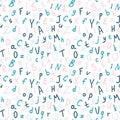 Alphabetical vector seamless pattern, abc colorful pattern for background