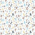 Alphabetical vector seamless pattern