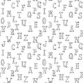 Alphabetical vector seamless pattern