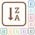Alphabetically descending ordered list simple icons