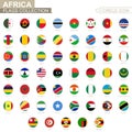 Alphabetically sorted circle flags of Africa. Set of round flags Royalty Free Stock Photo
