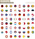 Alphabetically sorted circle flags of Europe. Set of round flags Royalty Free Stock Photo