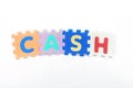 Alphabets blocks forming the word cash