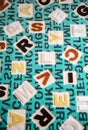 Alphabets on a Fabric Carpet Surface