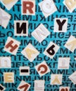 Alphabets on a Fabric Carpet Surface