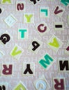 Alphabets on a Fabric Carpet Surface
