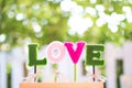 alphabets l, o, v, e. the word love for decoration. signs of valentine day and sweet honeymoon. Royalty Free Stock Photo