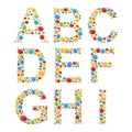 Alphabets. Set letters of stylized colorful bubbles or candy. Royalty Free Stock Photo