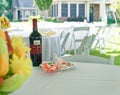 Wine and Fruit at Outdoor Wedding