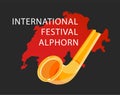 Alphorn music Fest in Switzerland - Vector banner