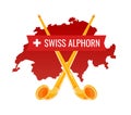 Alphorn seal badge for placard to Folk Festival