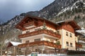 alpin house with wooden balcony and christmas decorations, Austria Royalty Free Stock Photo