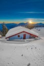 Alpin hut in the snow Royalty Free Stock Photo