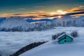 Alpin hut in the snow Royalty Free Stock Photo