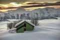 Alpin hut in the snow Royalty Free Stock Photo