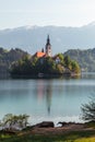 Alpine Bled lake in Slovenia